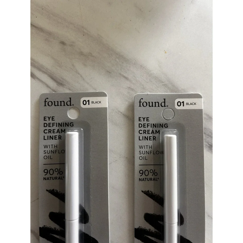 Found Eye Defining Cream Liner with Sunflower Oil Black 01 90% Natural Lot of 2